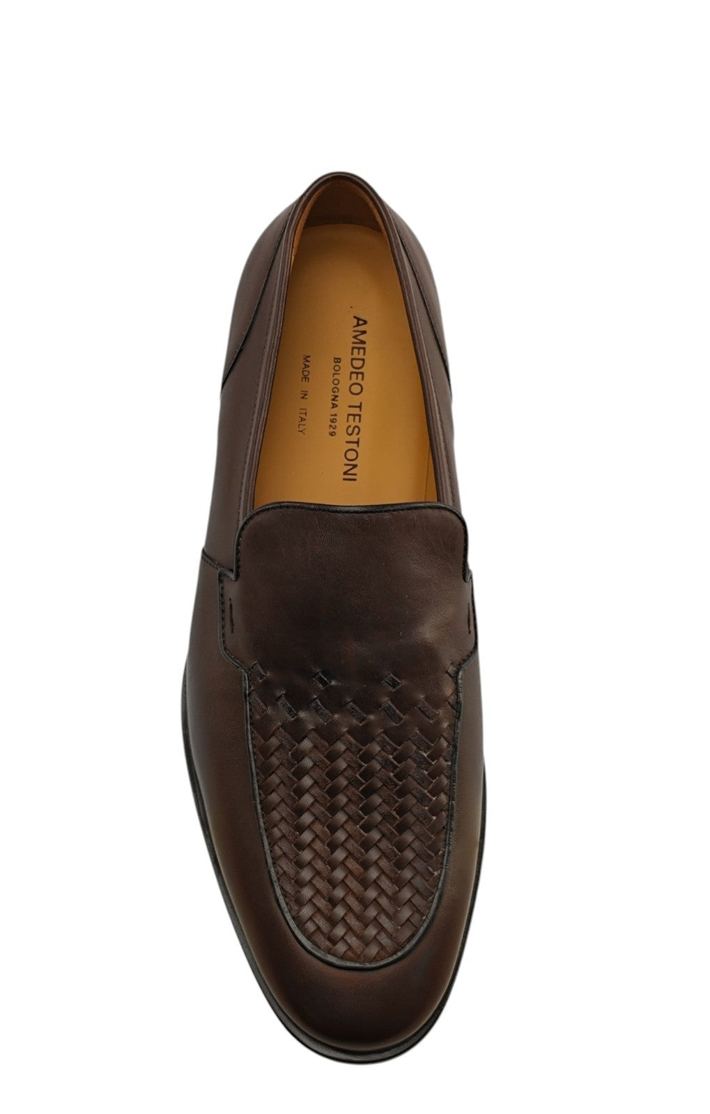 1350$ TESTONI "Camogli" Brown Loafer Woven Calf / Suede 8 UK / 9 US / 42 IT