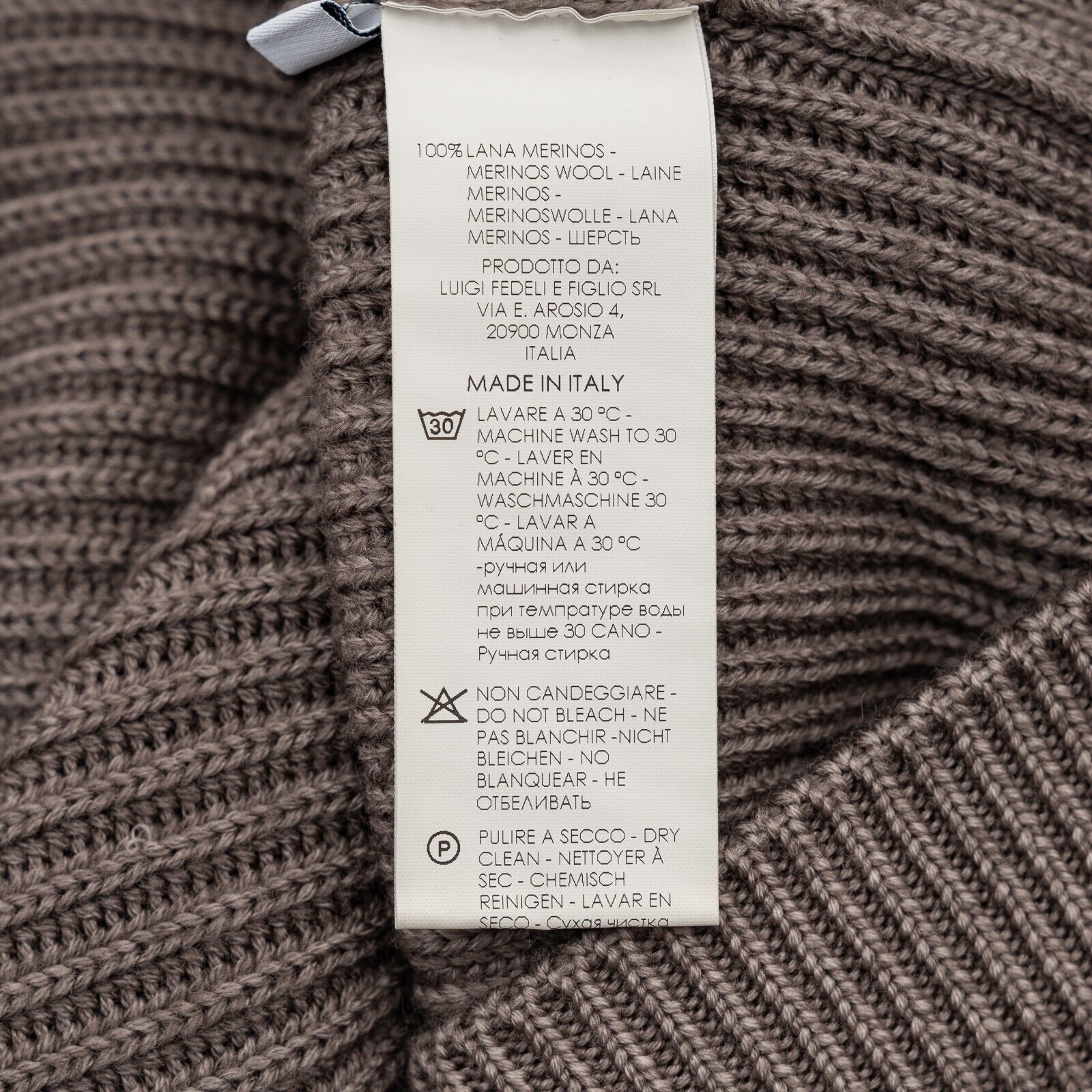 $1900 FEDELI "Terminillo" Taupe Jacket Cardigan Thick Merinos Wool Shawl Collar