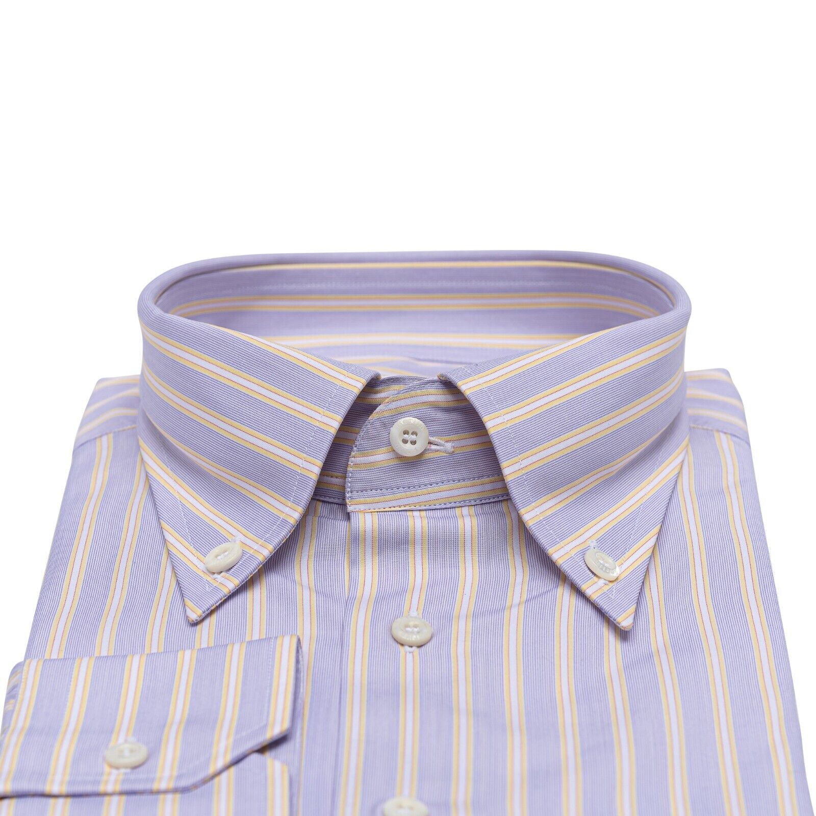 690$ LUXURY GERLIN Shirt Striped Lilac T.Mason Cotton 3P ZILLI
