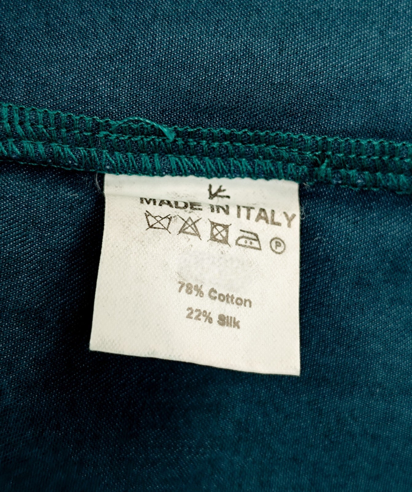 $1250 ISAIA NAPOLI Green Petroleum Hand-Sewn Overshirt Jacket Cotton - Silk
