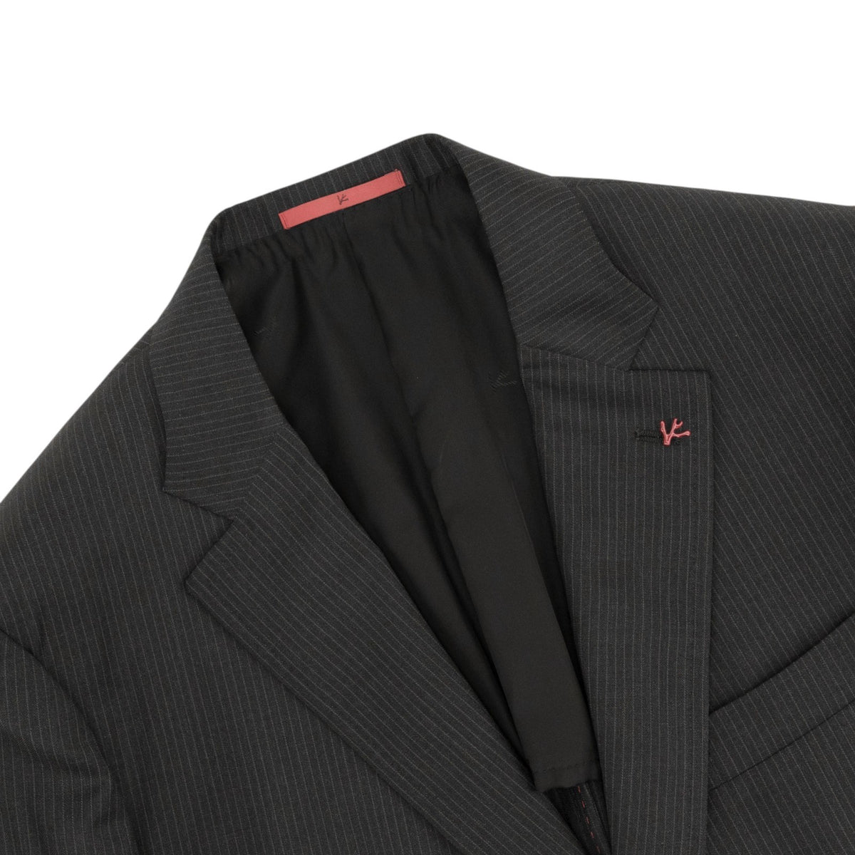 $6850 ISAIA NAPOLI "Capri" Charcoal Gray Suit Hand-Sewn Fine Wool Striped
