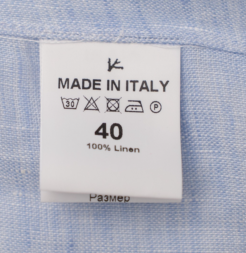 740$ ISAIA NAPOLI Blue Camp Collar Shirt Short Sleeve 100% Linen 15.75 - 40