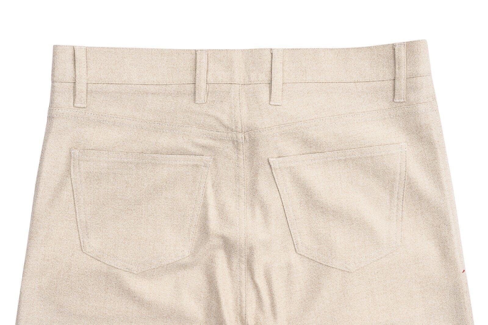 1050$ ISAIA NAPOLI Beige Trousers Sartorial Pant 5 Pockets Wool