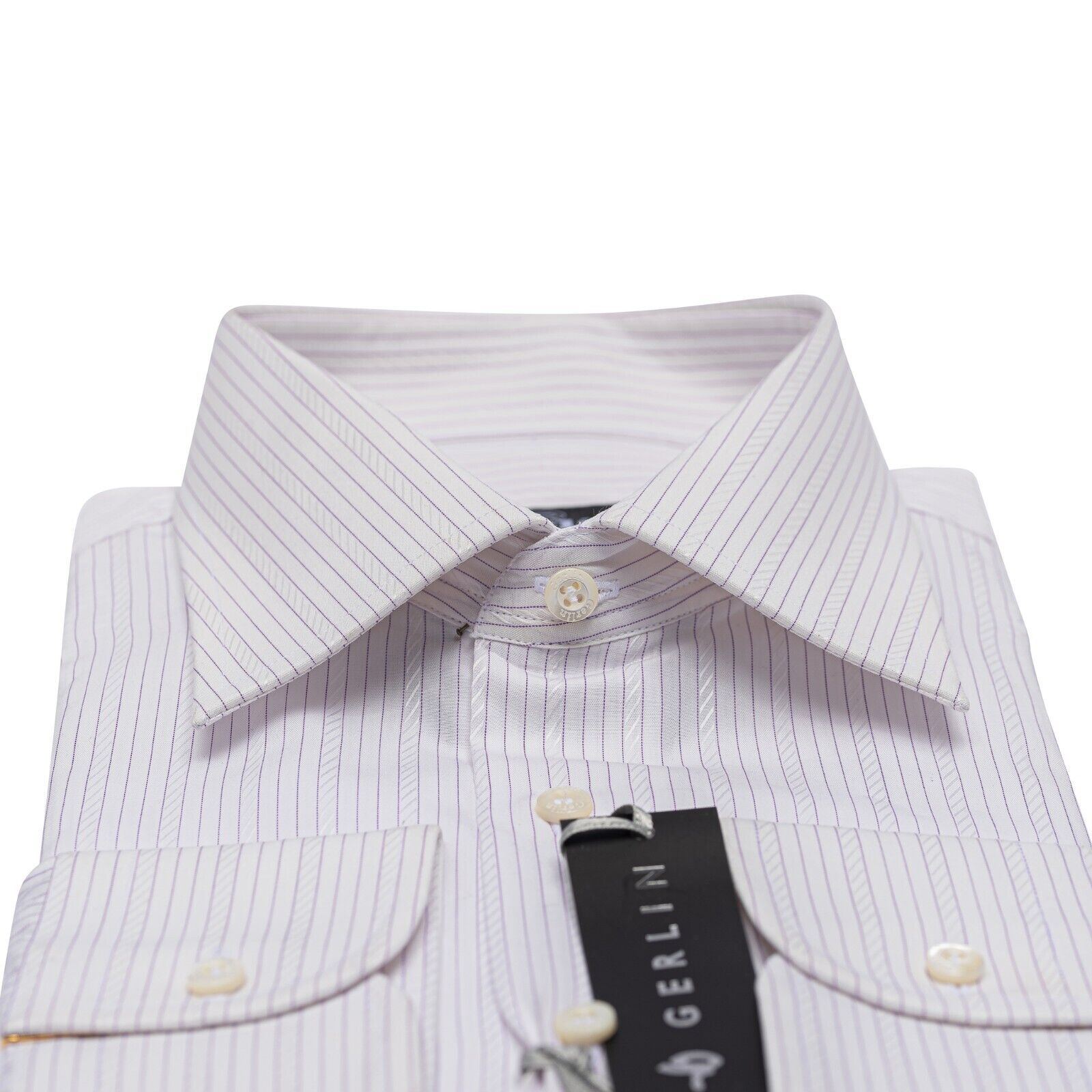 690$ ITALIAN LUXURY GERLIN Shirt Striped White Cotton 16 - 41 3T BIJAN