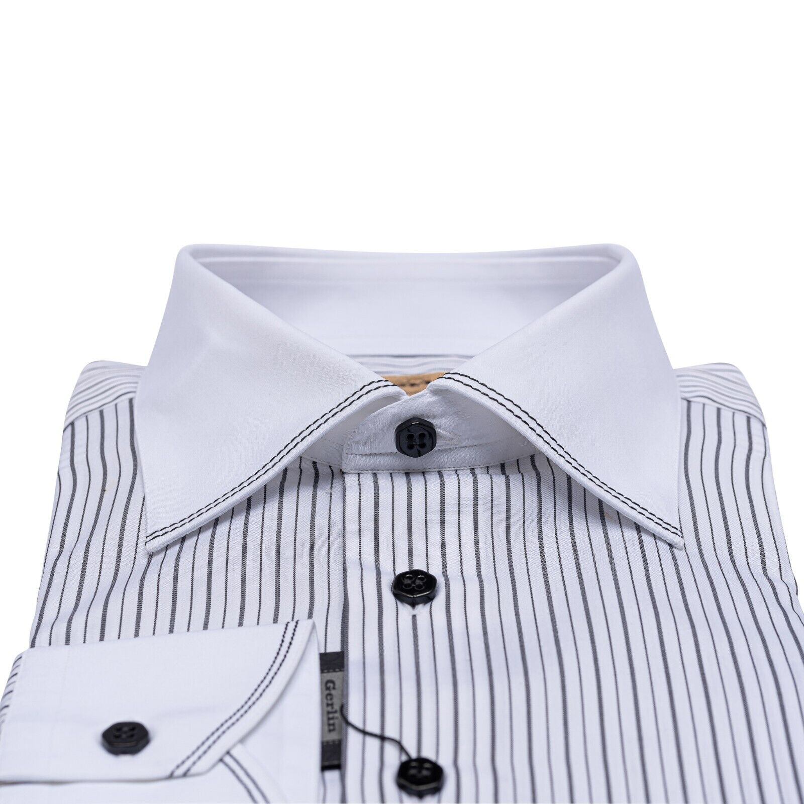 690$ LUXURY GERLIN Shirt White Striped T.MASON Cotton 16 - 41 1U ZILLI