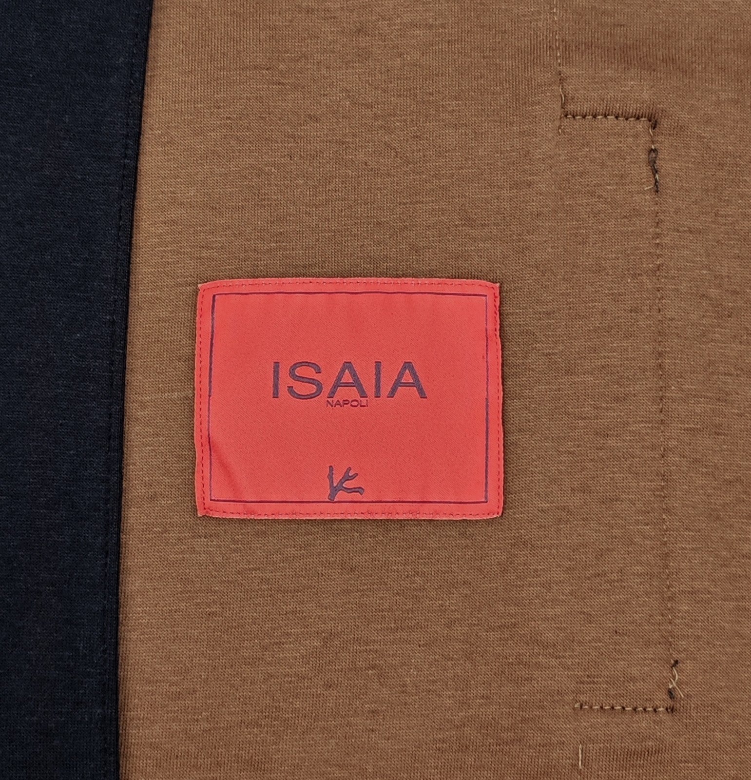 $1850 ISAIA NAPOLI Blue Navy Zip Track Jacket Jersey Cotton - Cashmere Size L
