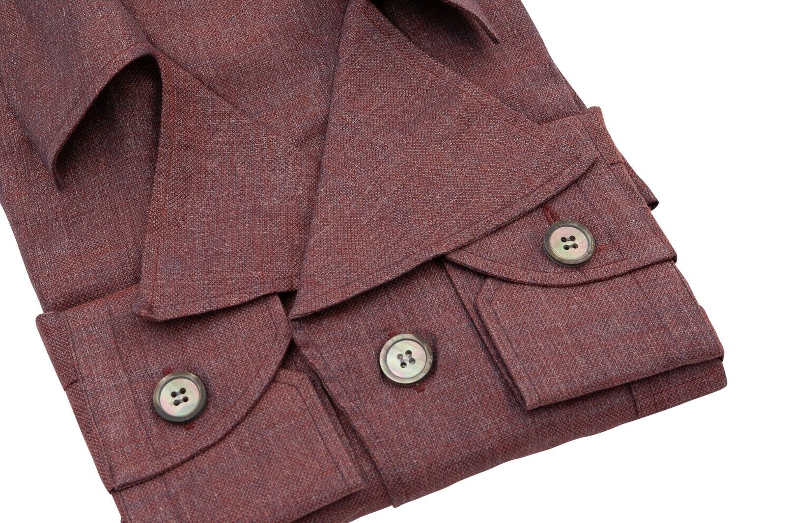 1400$ MAROL BOLOGNA Burgundy Sahariana Jacket Shirt 100% Irish Linen 15.75 - 40