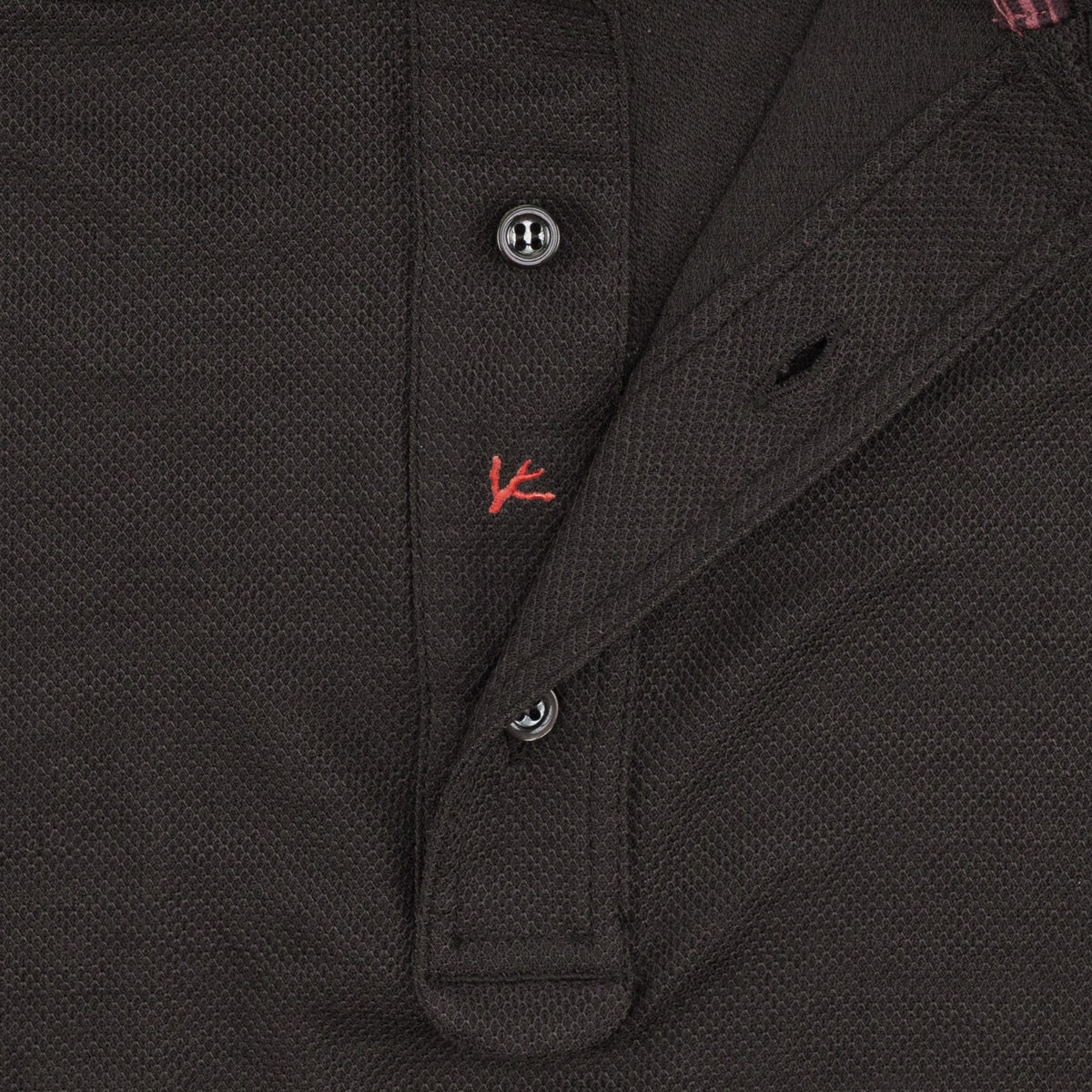 1200$ ISAIA NAPOLI Dark Brown Hand-Sewn Polo Jersey Knit Wool Merino Size S