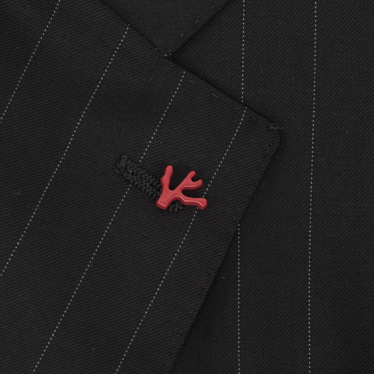 $6600 ISAIA "Gregorio" Black Hand-Sewn Suit Fine Wool Striped 46 US / 56 EU 8R