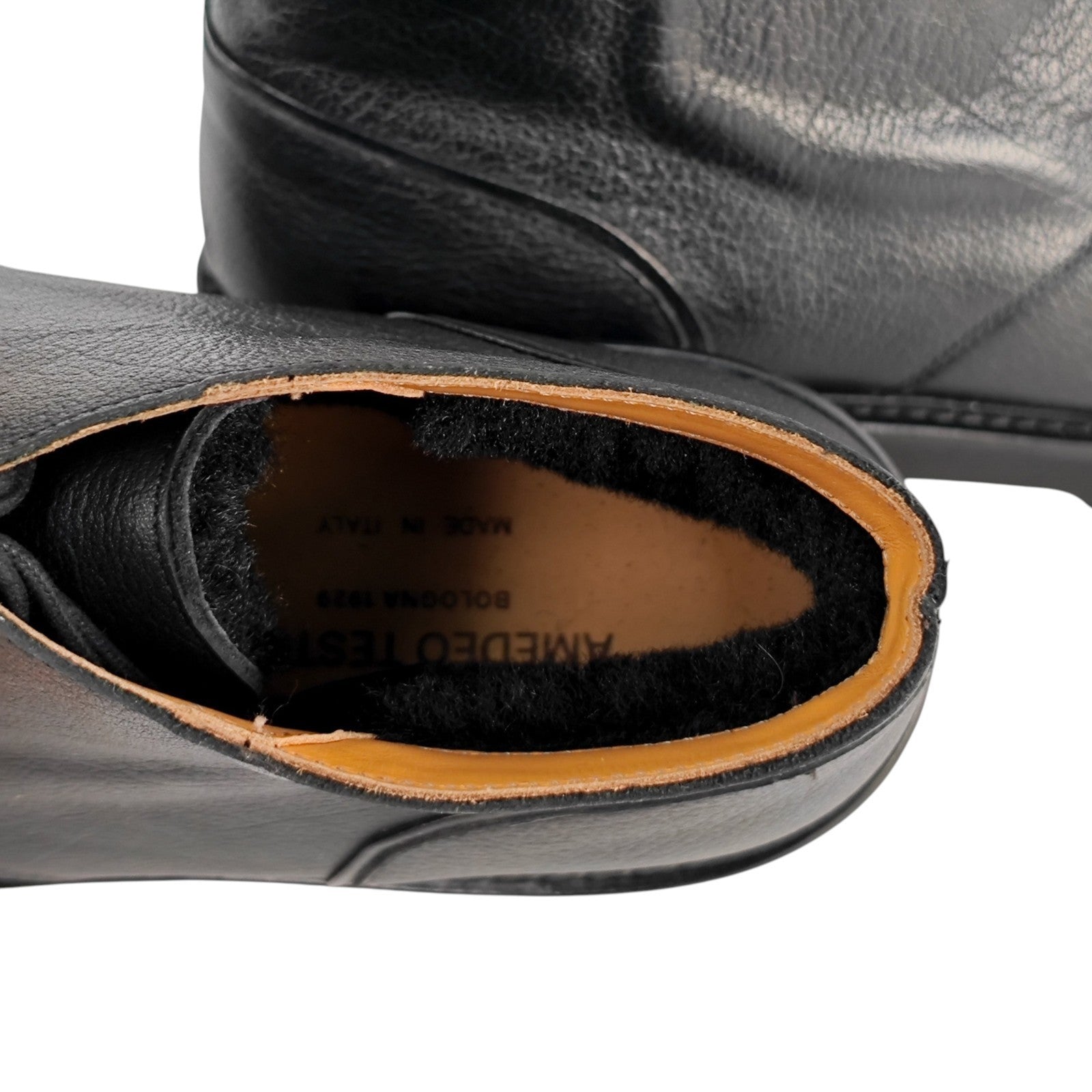 1300$ TESTONI Custoza Desert Boot Buffalo Printed Calf + Fur 8 UK / 9 US / 42 IT