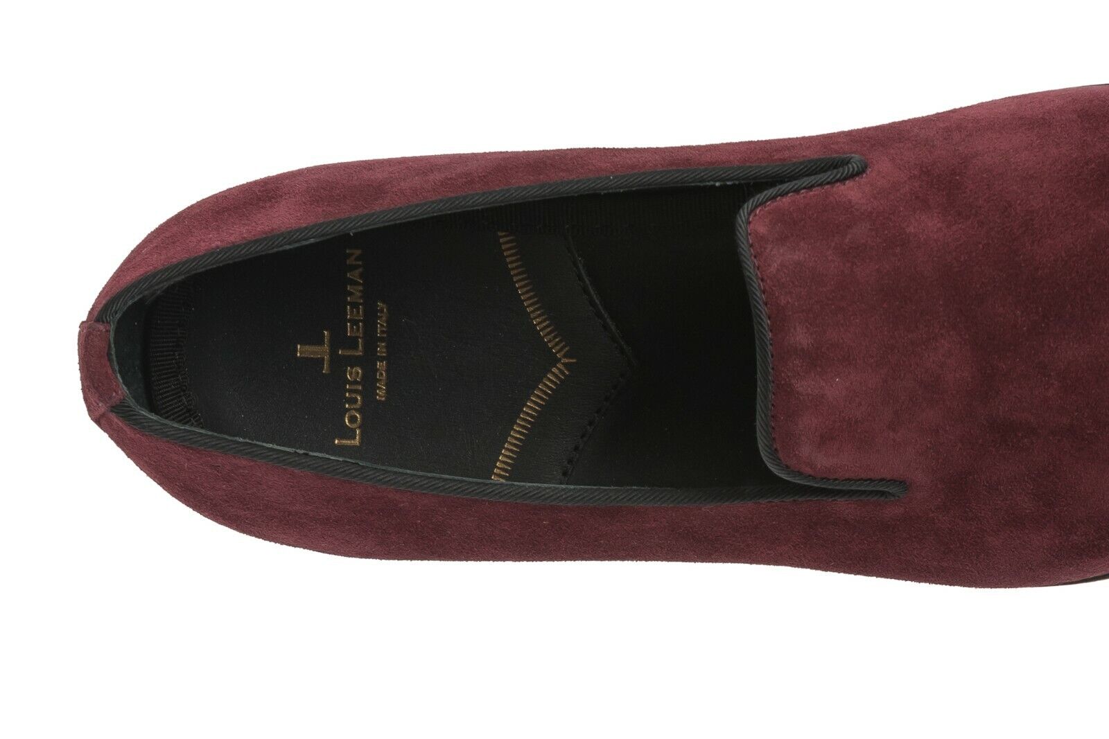 650$ Luxury Louis Leeman Suede Burgundy Loafer Slipper Shoes Made in Italy