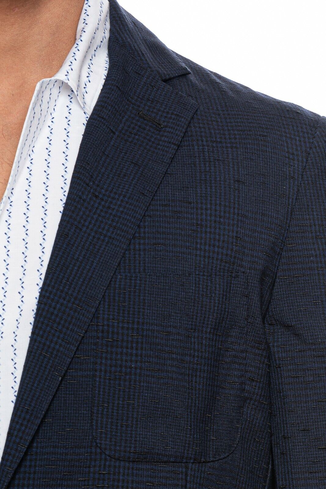 1980$ BELVEST Dark Blue Glen Plaid Light Wool Jacket Blazer 40 US / 50 EU 8R