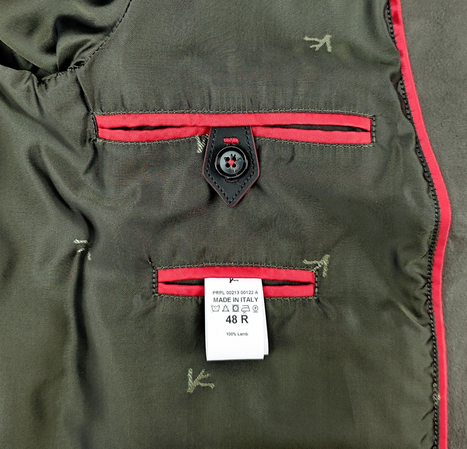 $6750 ISAIA Slate Green Double Breasted Pea Coat Lambskin Suede 38 US / 48 EU