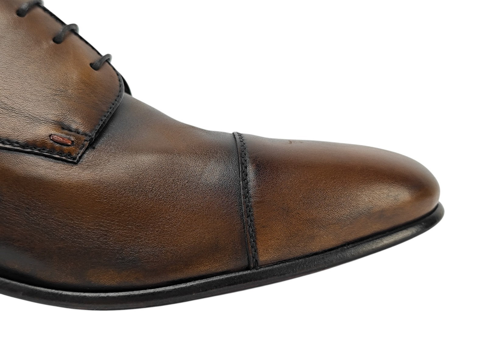 1150$ TESTONI "Portonovo" Derby Shoes Antique Calf Brown 8 UK / 9 US / 42 IT