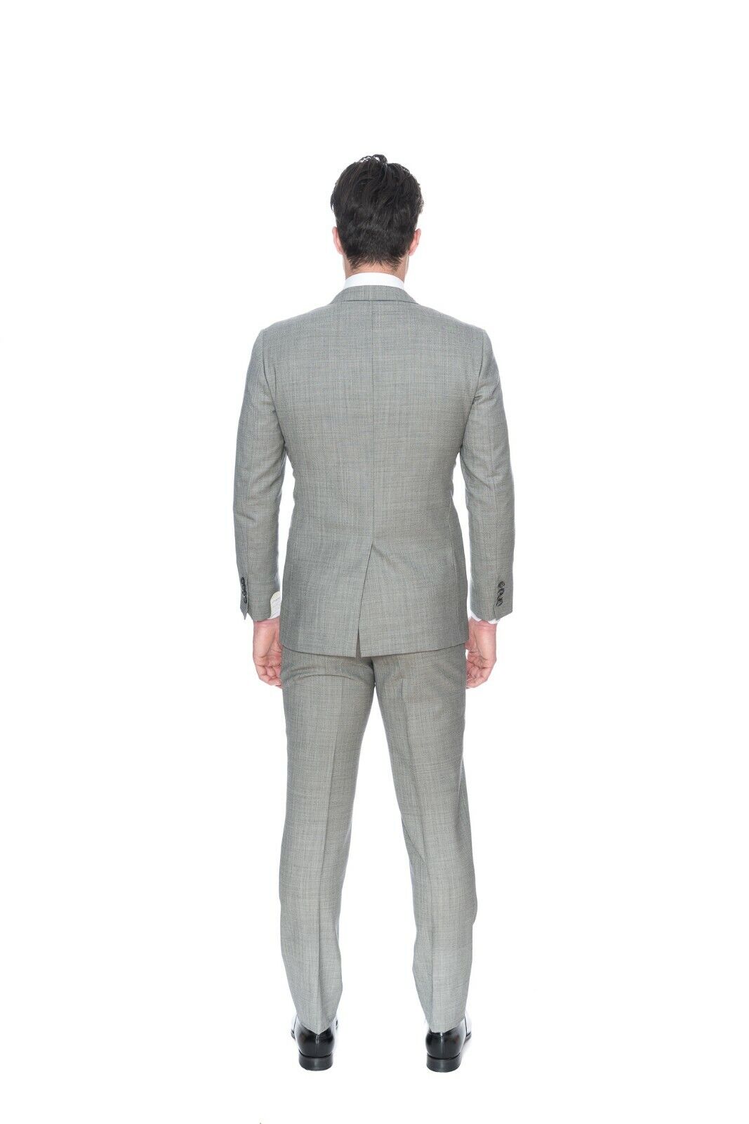 $4590 D'AVENZA Grey Wool Double Breasted Suit Hand-Sewn in Italy 40 US / 50 EU