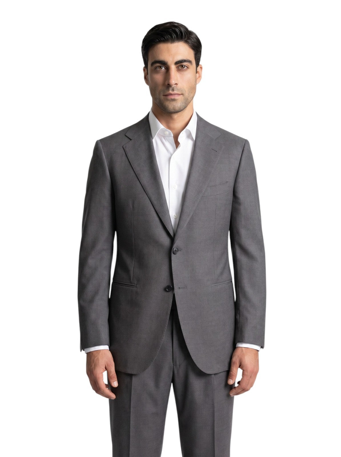 $3300 SARTORIO KITON NAPOLI Gray Suit Hand-Sewn Fine Wool Made in Napoli