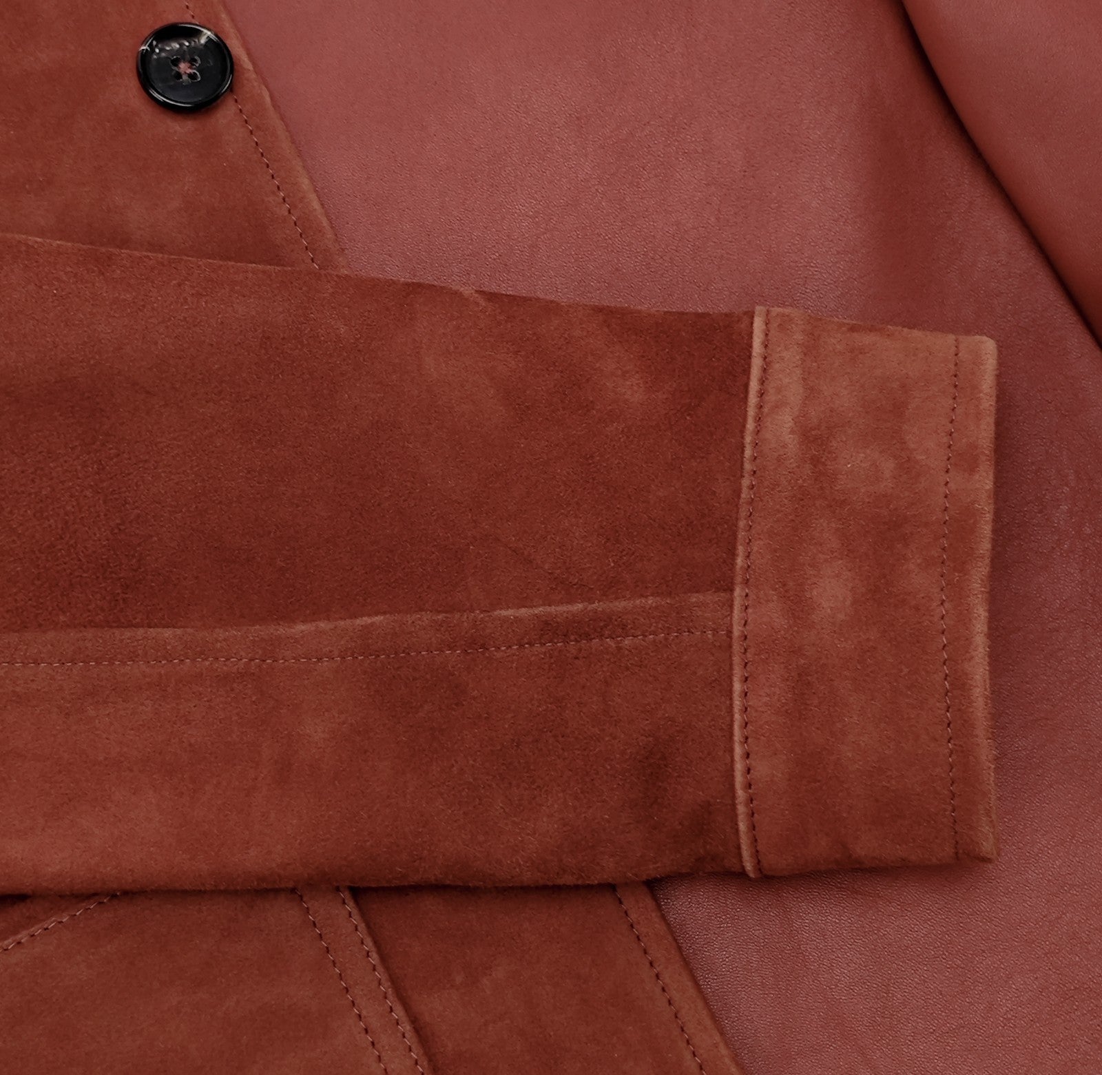 $5950 ISAIA NAPOLI Rust Jacket Suede Lambskin Leather 36 US / 46 EU