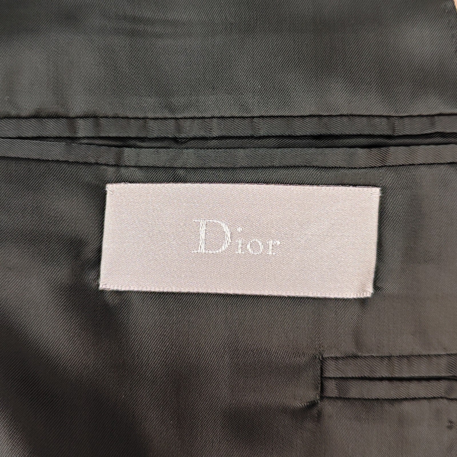 DIOR PARIS Beige Cotton 2 Buttons Suit Runway Style Long Lapel Made in Italy