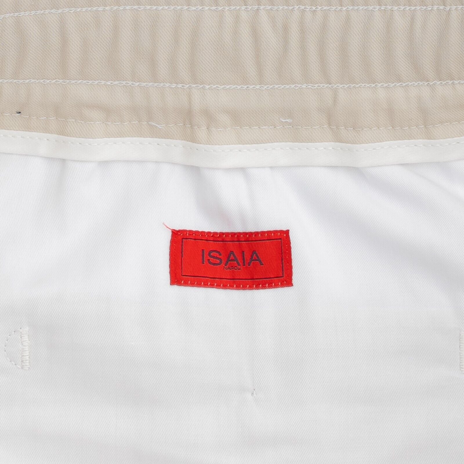 1100$ ISAIA NAPOLI Ivory Drawstring Trousers Sport Pant Wool / Cotton