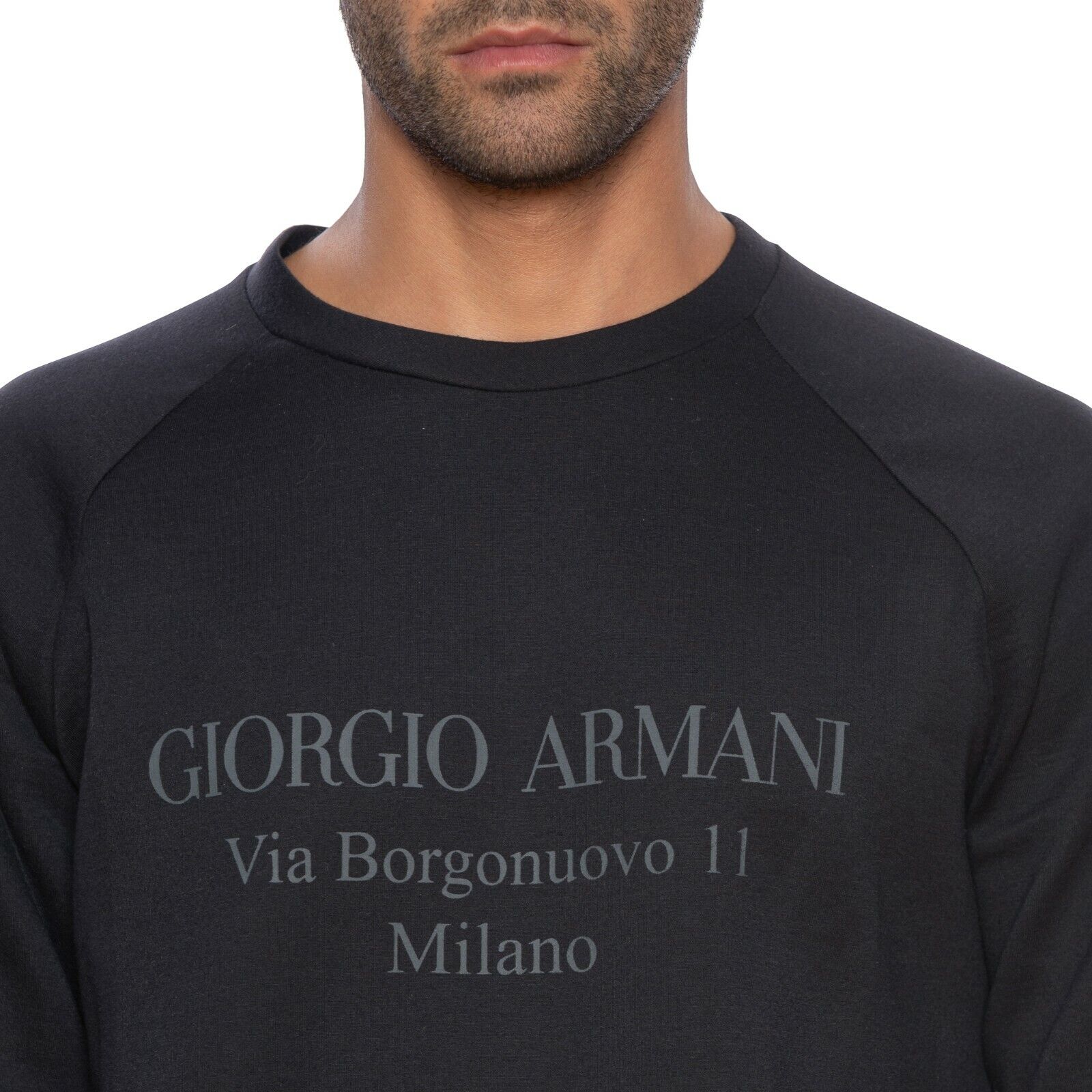 1200$ GIORGIO ARMANI Sweater Sweatshirt "Via Borgonuovo 11 Milano" 40 US / 50 EU