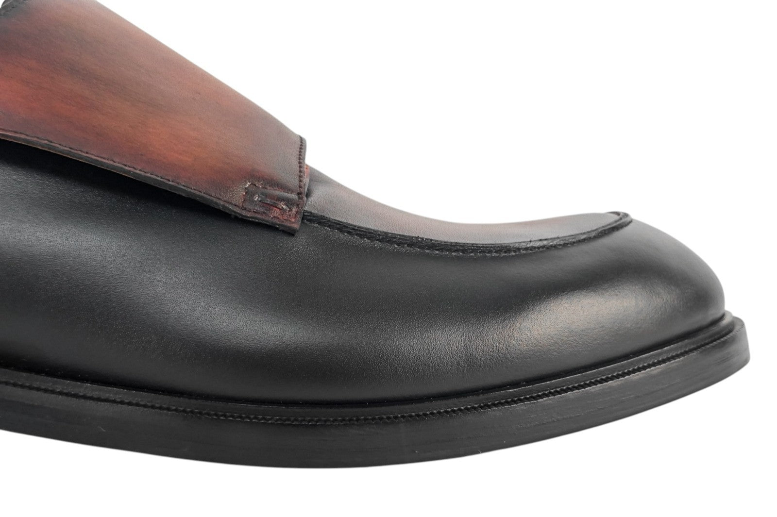 1350$ TESTONI Bolognese Goodyear Monk Shoes Black Calf 10 UK / 11 US / 44 IT