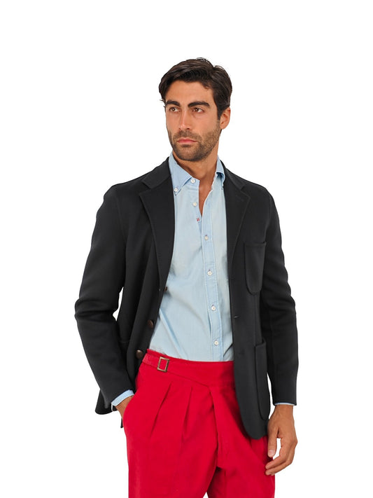 $2600 RUBINACCI NAPOLI Midnight Blue Unlined Jacket Blazer 100% Cashmere