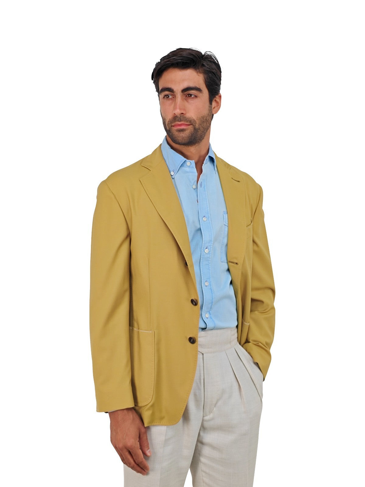 $1565 RUBINACCI NAPOLI Mustard Jacket Sport Coat Fine Wool 40 US / 50 EU