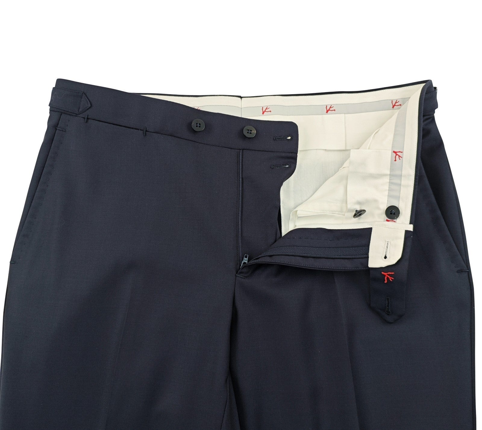 $6500 ISAIA NAPOLI "Aquaspider" Blue Navy Solid Hand-Sewn Suit Wool