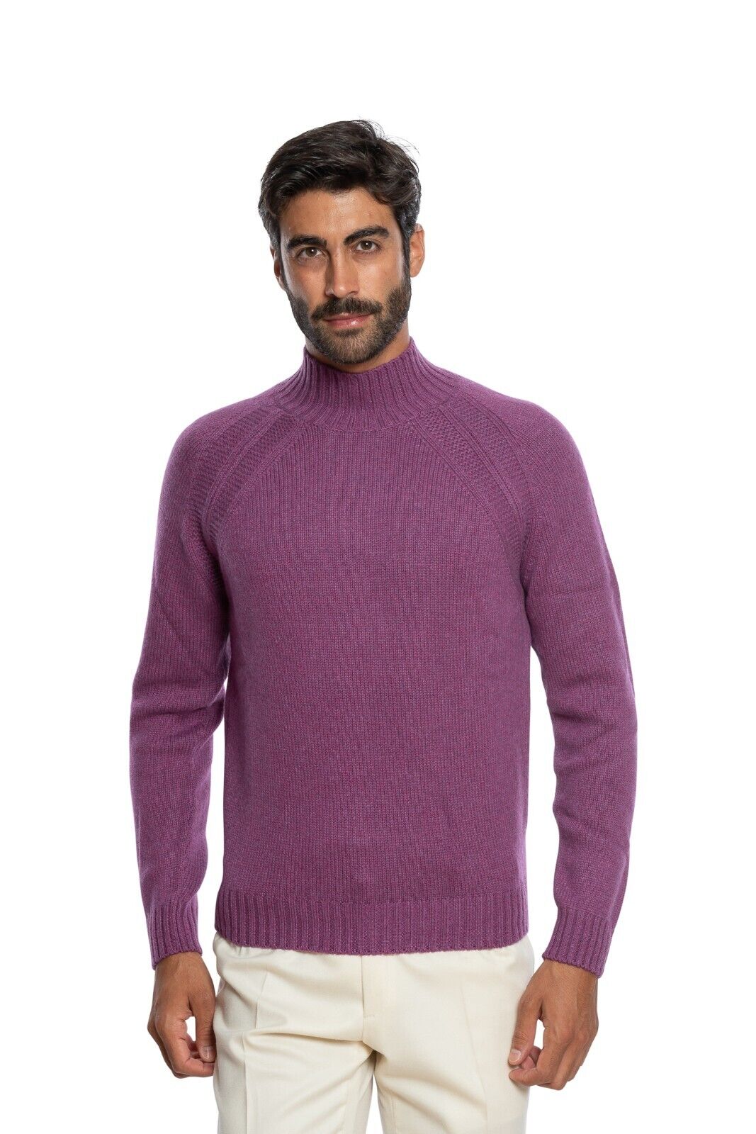 550$ DELLA CIANA CASHMERE Sweater Merinos Wool / Cashmere Turtleneck 38 US 48 EU