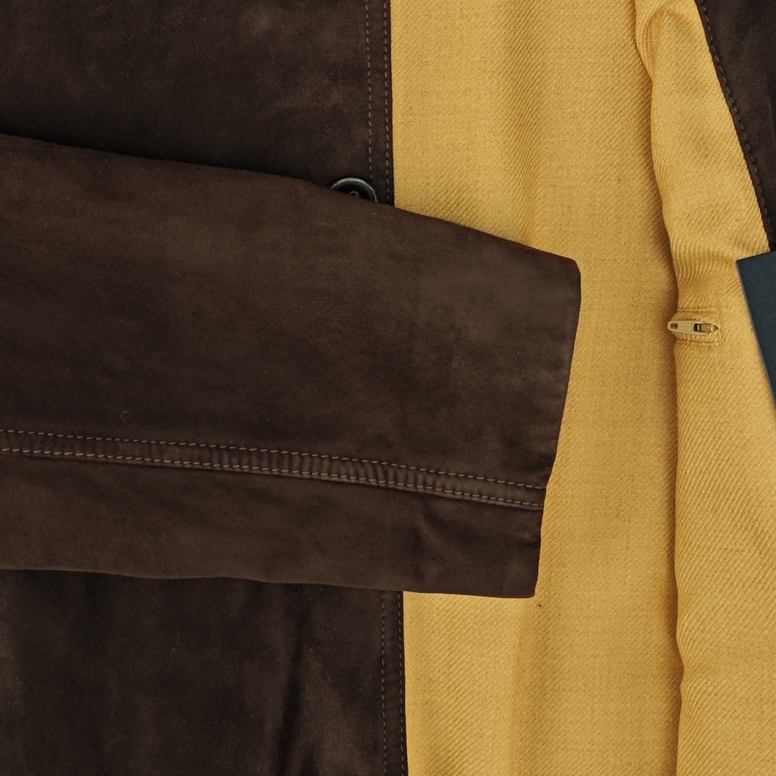 SALFRA Brown Suede Leather Field Jacket Coat Rib Collar Made Italy 40 US / 50 IT