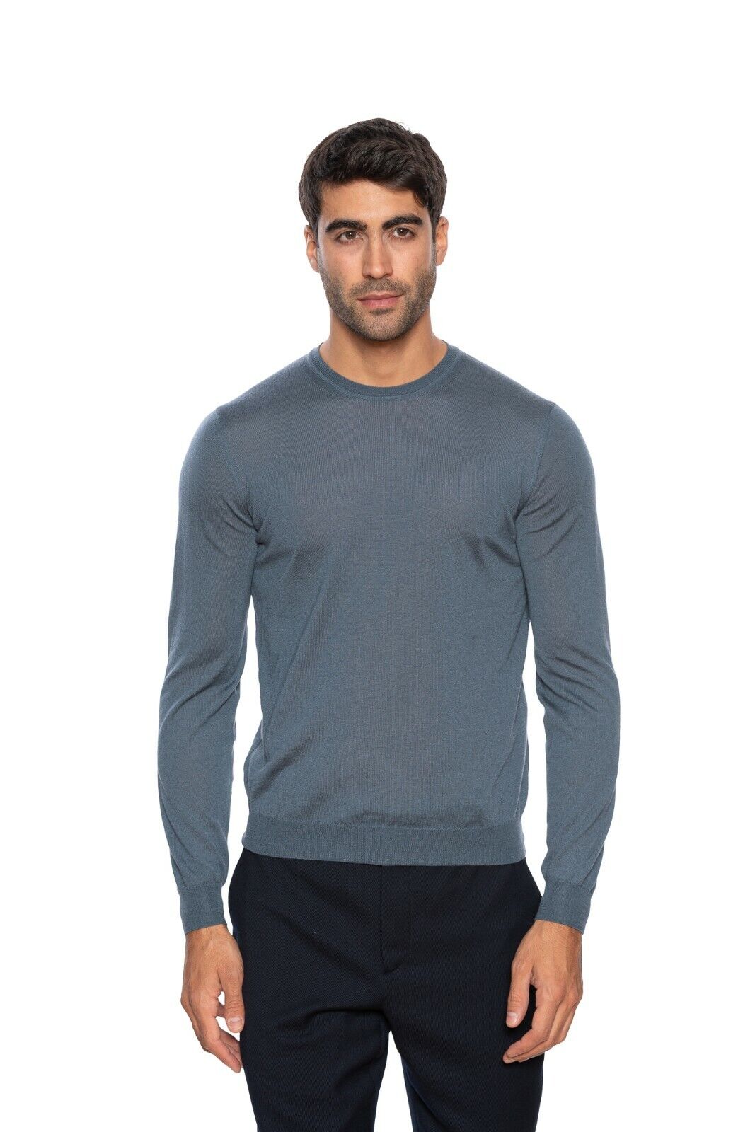 940$ GIORGIO ARMANI Sweater 100% Cashmere Peacock Blue 38 US / 48 EU