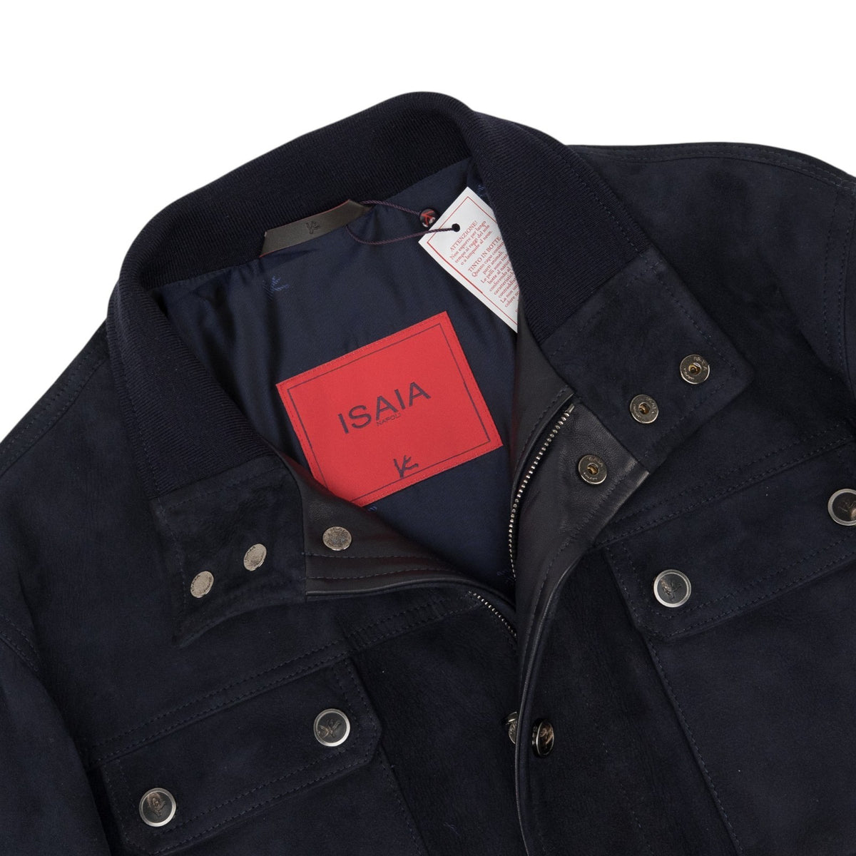 14500$ ISAIA NAPOLI Dark Blue Field Jacket Suede Lambskin 38 US / 48 EU 8R