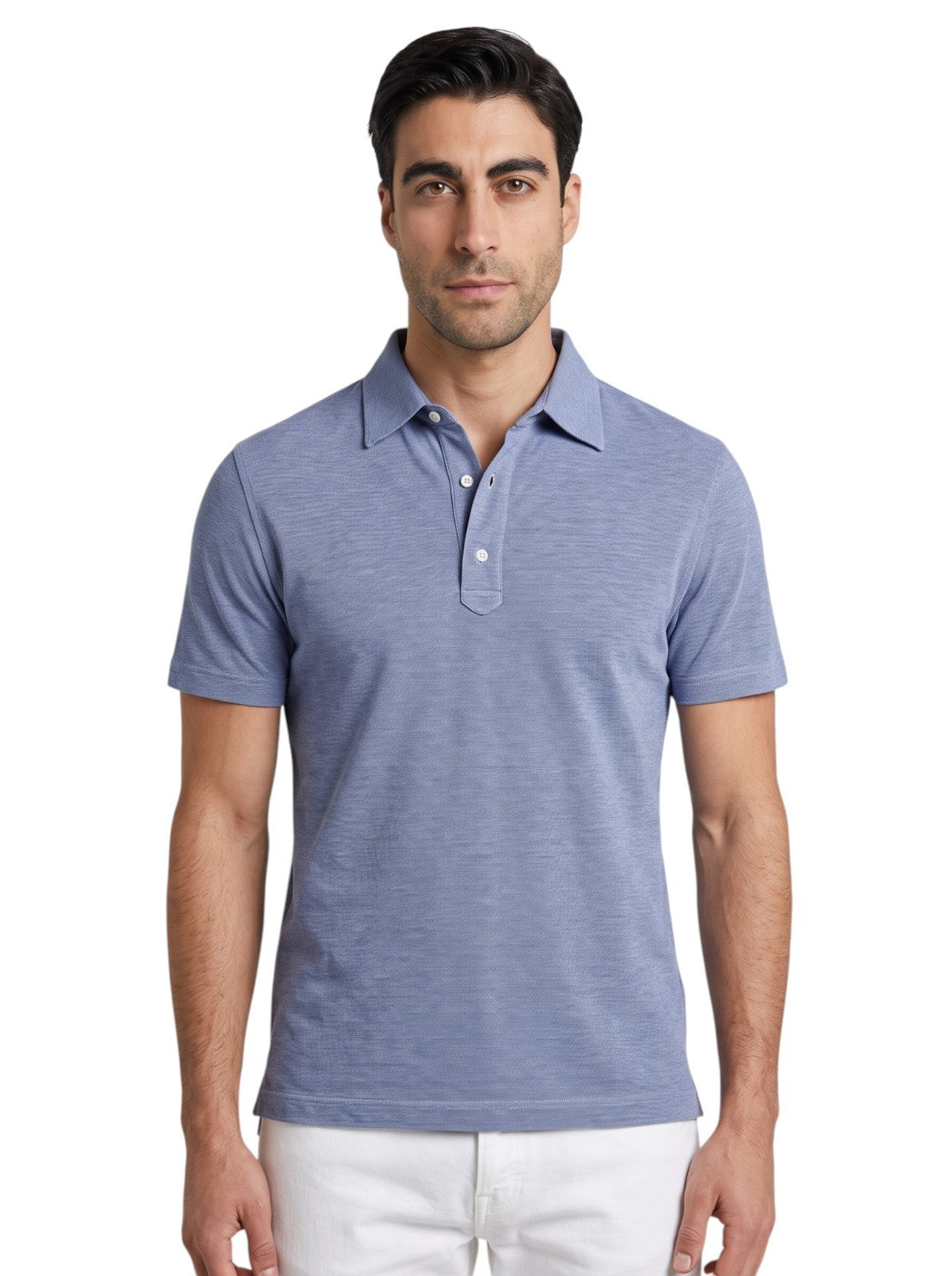 550$ ISAIA NAPOLI Cotton Jersey Short Sleeve Polo Blue Size XL