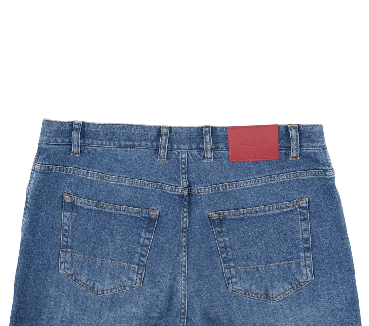 715$ ISAIA NAPOLI Blue Denim Jeans 5 Pocket Pant Cotton Regular Fit