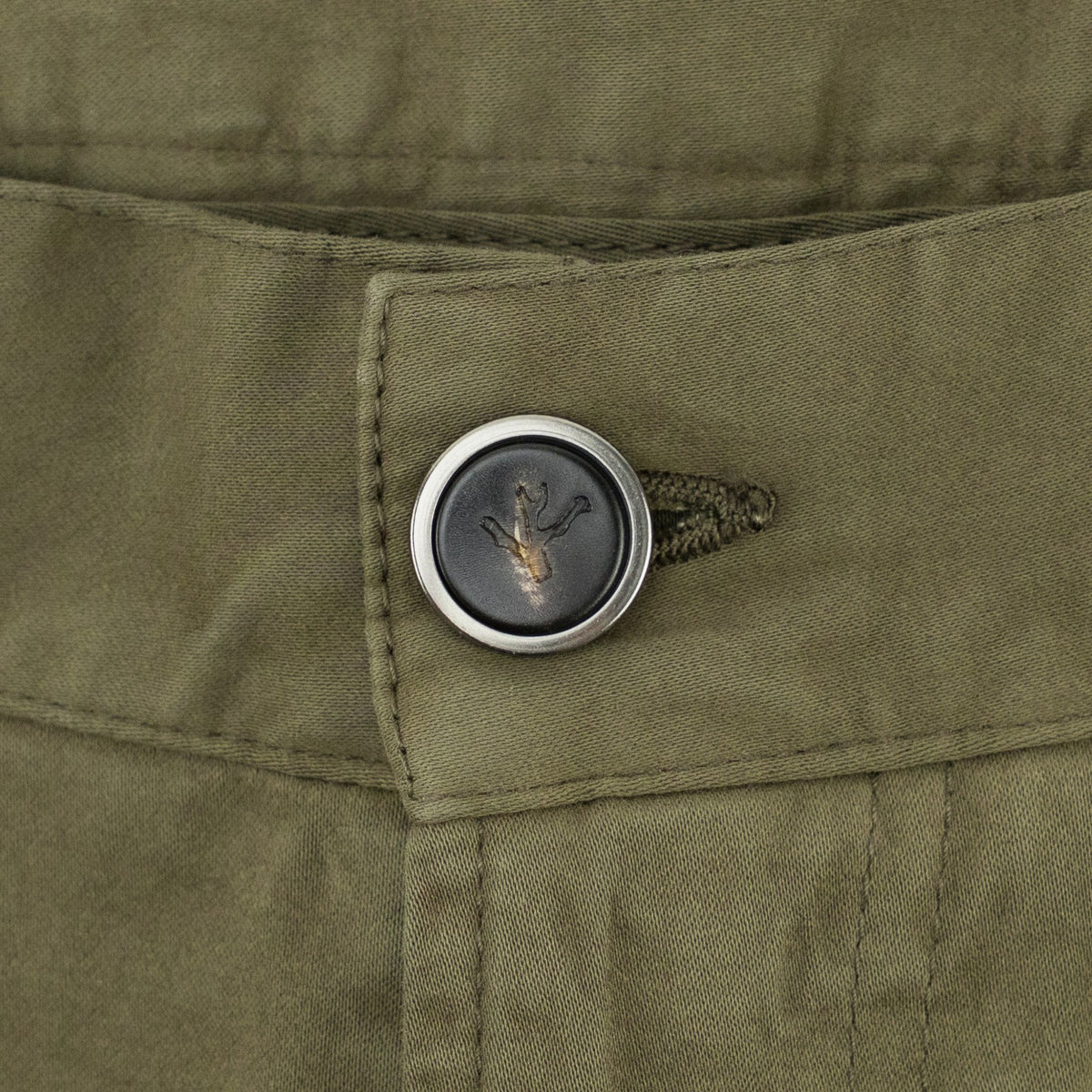 850$ ISAIA NAPOLI Green Army Chino Pant Cashmere Cotton Regular Fit 32 US 48 EU