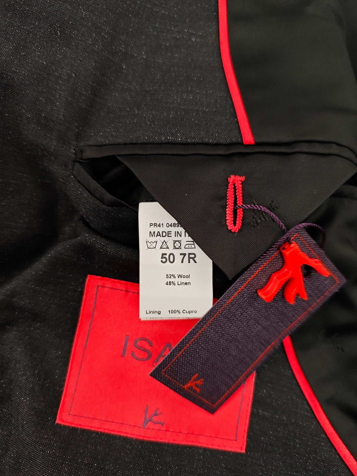 $6200 ISAIA NAPOLI Dark Gray Hand-Sewn Suit Wool Linen 40 US / 50 EU 7R