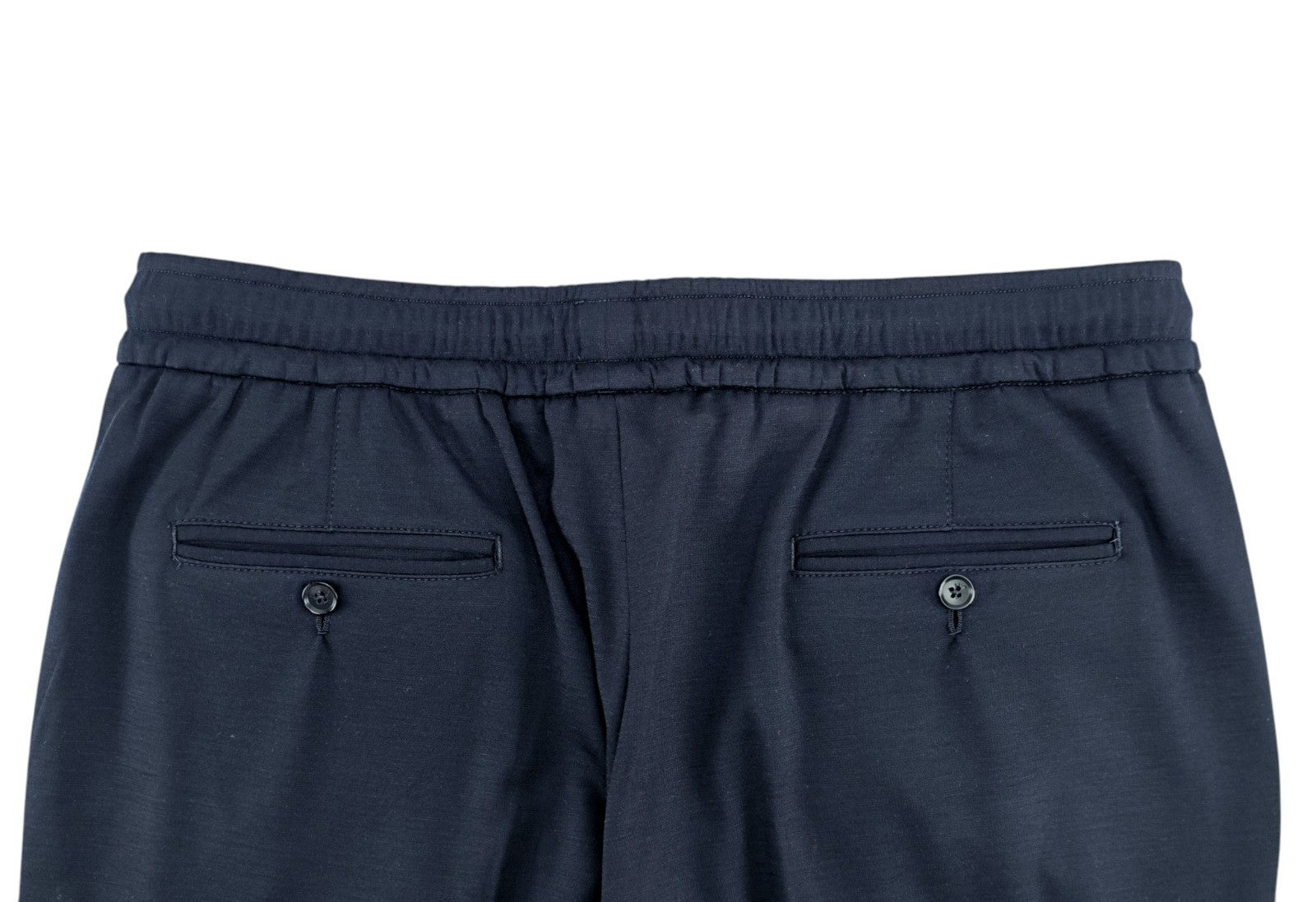 1650$ ISAIA Blue Tapered Dress Drawstring Pant Wool Comfort 40 US / 56 EU 6R