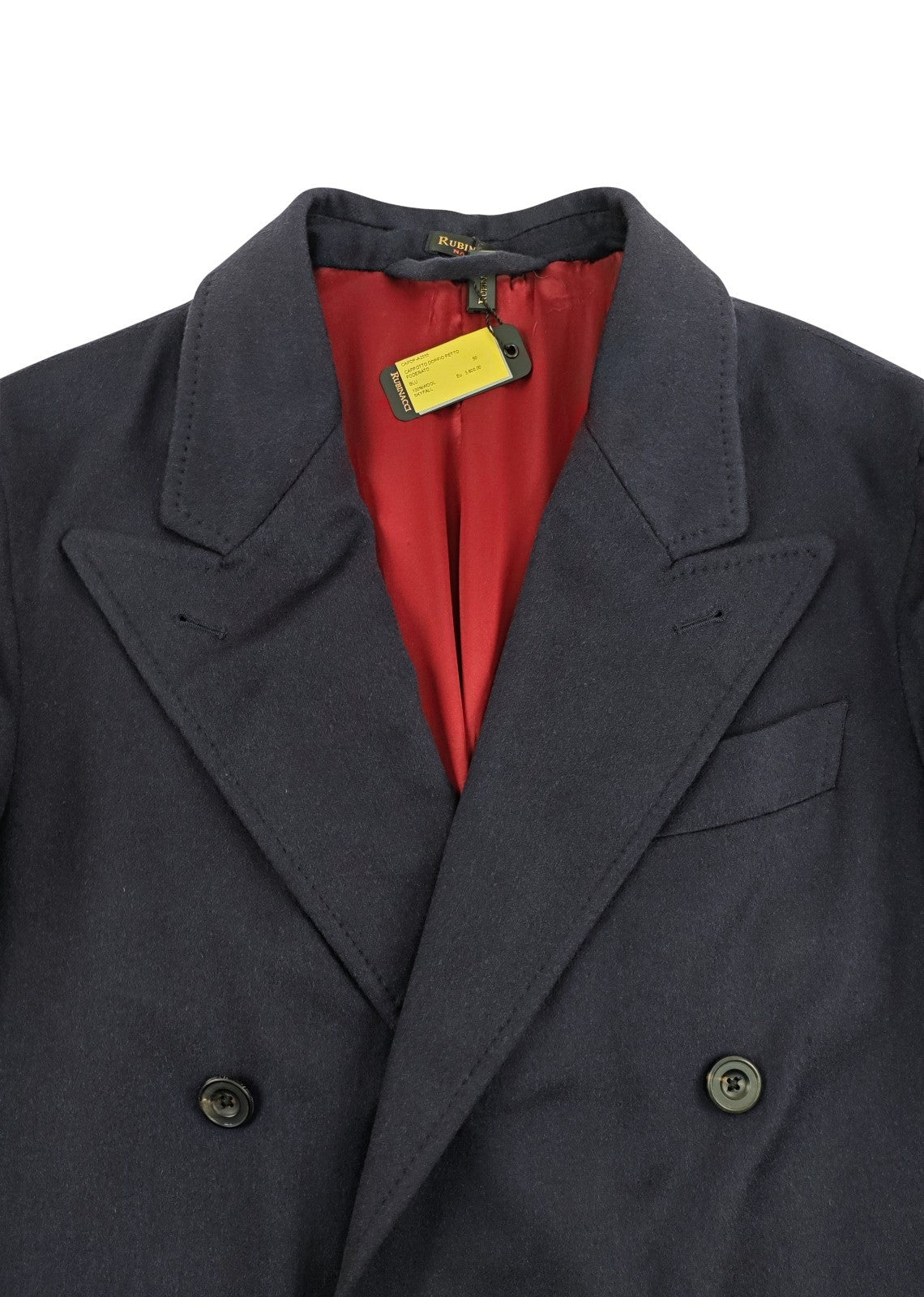 $3400 RUBINACCI "Skyfall 007" Blu Double Breasted Coat 100% Cashmere 40 US 50 EU