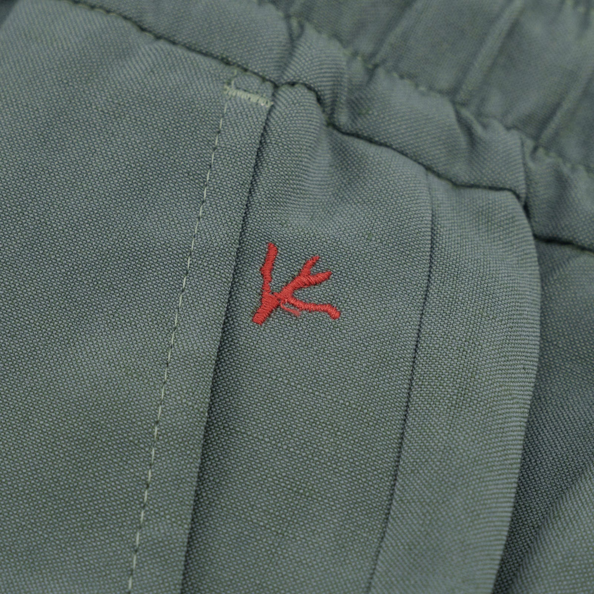 1300$ ISAIA NAPOLI Sage Green Drawstring Pant Wool - Linen 36 US / 52 EU