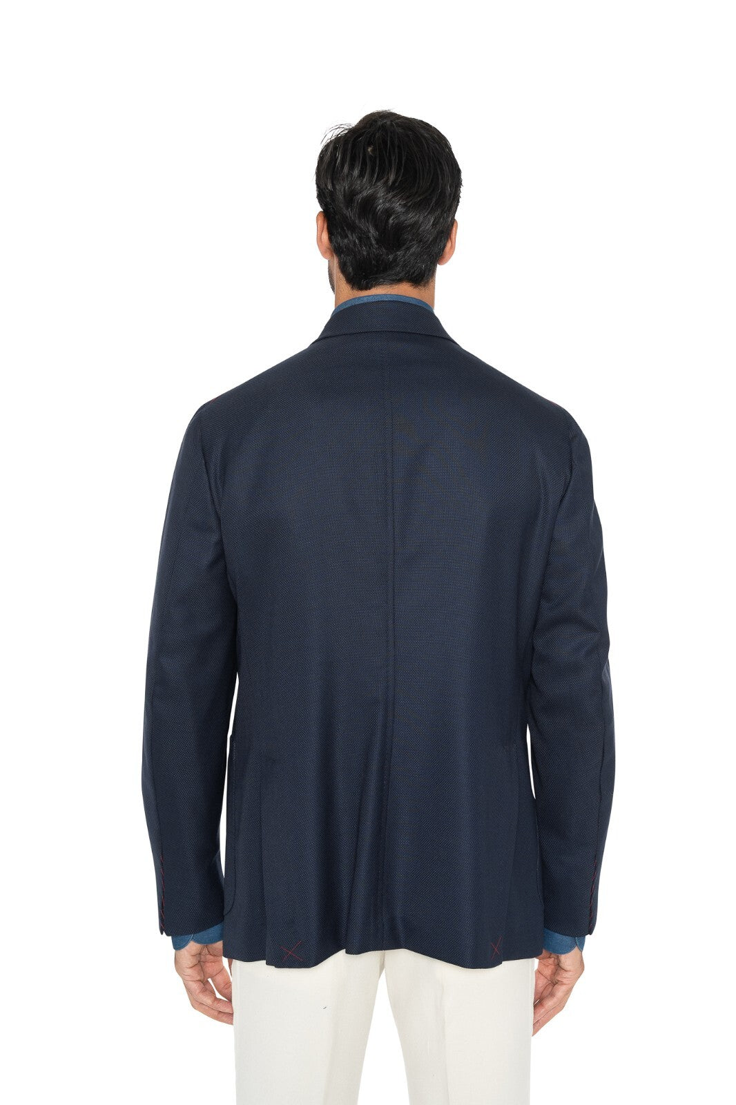 $5200 ISAIA NAPOLI "Capri" Solid Blue Navy Jacket Sport Coat Knit Wool
