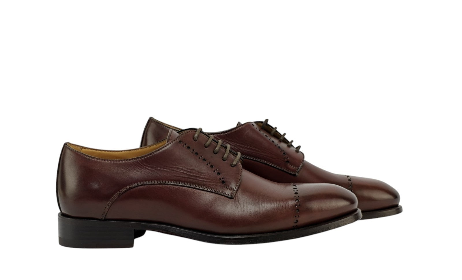 1350$ TESTONI "Positano" Derby Shoes Antique Calf Brown 8 UK / 9 US / 42 IT