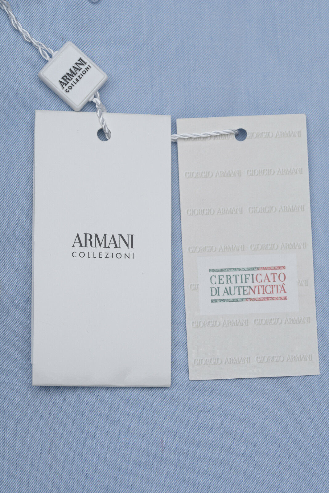 189$ GIORGIO ARMANI COLLEZIONI Modern Dress Shirt Cotton Light Blue Slim Fit 8L