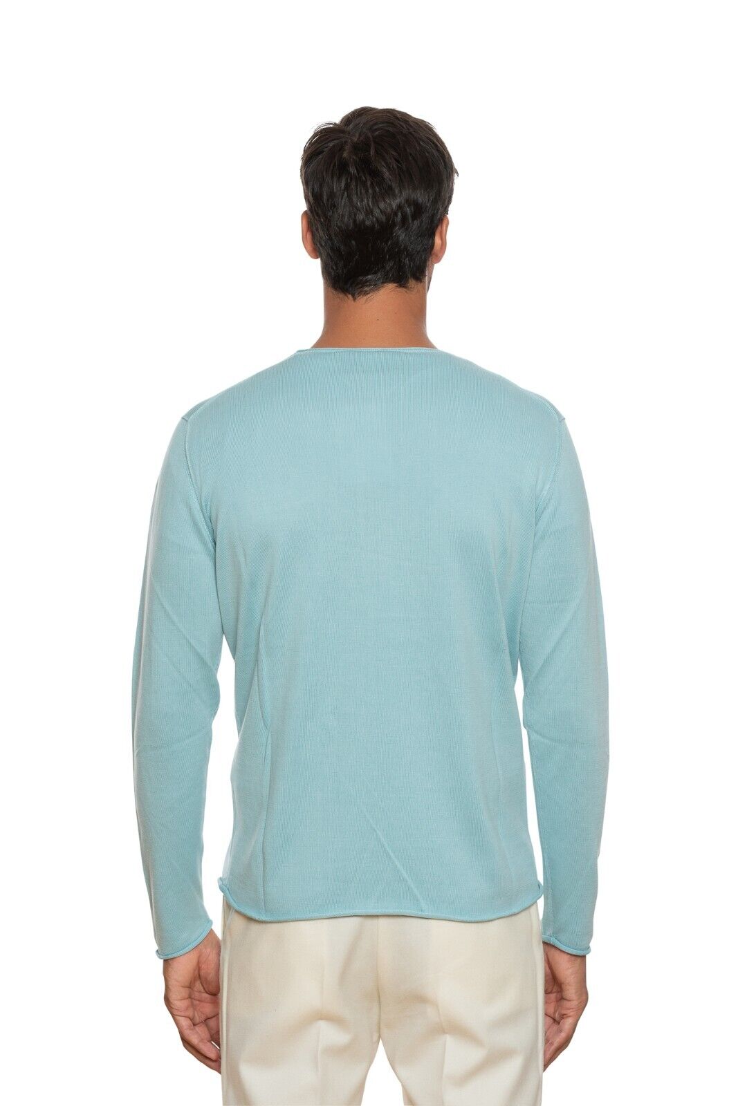 290$ DELLA CIANA CASHMERE Sweater T-shirt Cotton Blue Tiffany 40 US / 50 EU