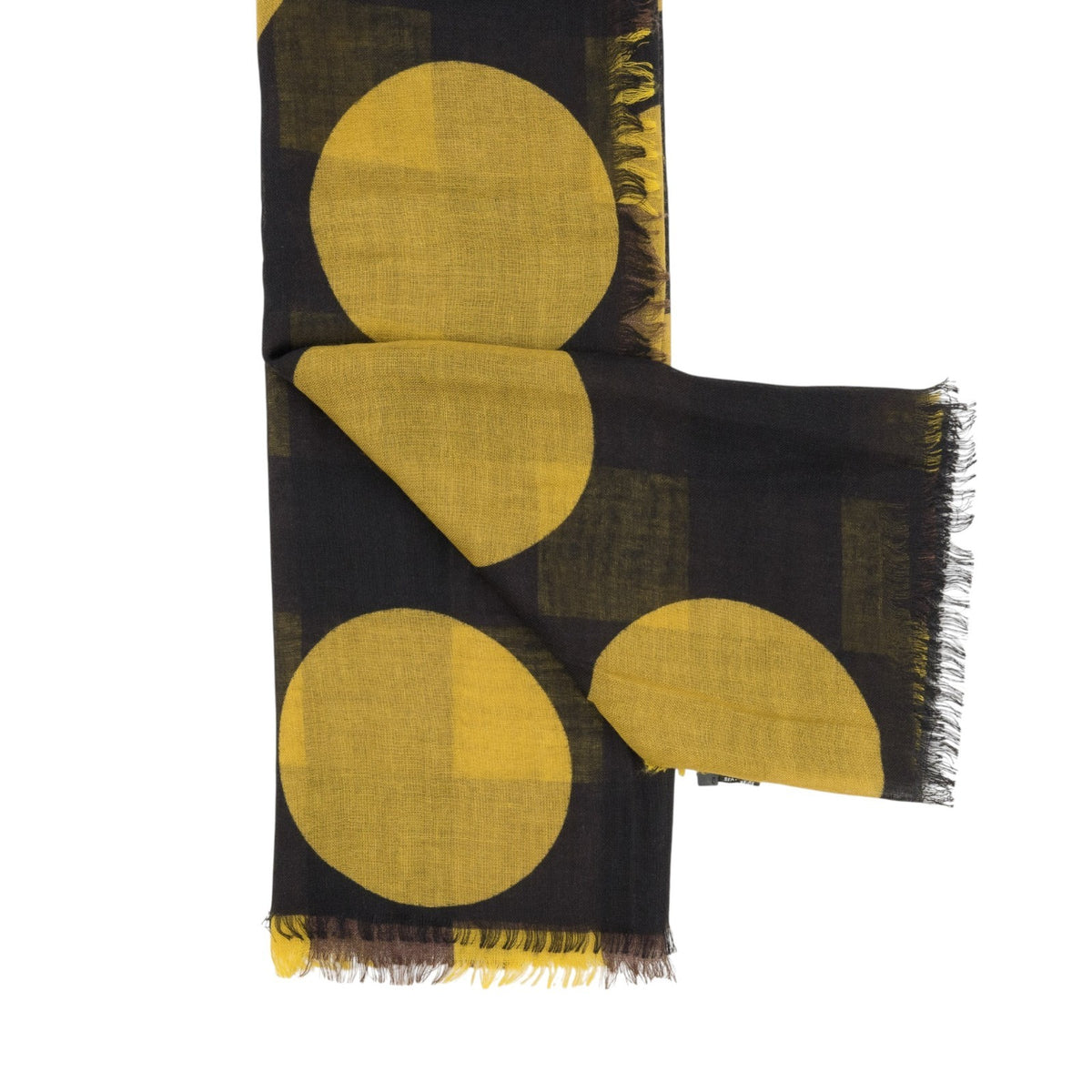 430$ RUBINACCI Yellow Cashmere Silk Polka Dot Stole Scarf Shawl - Made in Italy