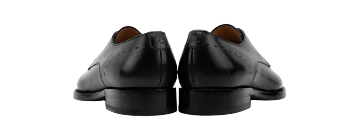 1350$ ISAIA NAPOLI Derby Shoes Perforated Detail Leather Black 7 UK / 8 US 41 IT