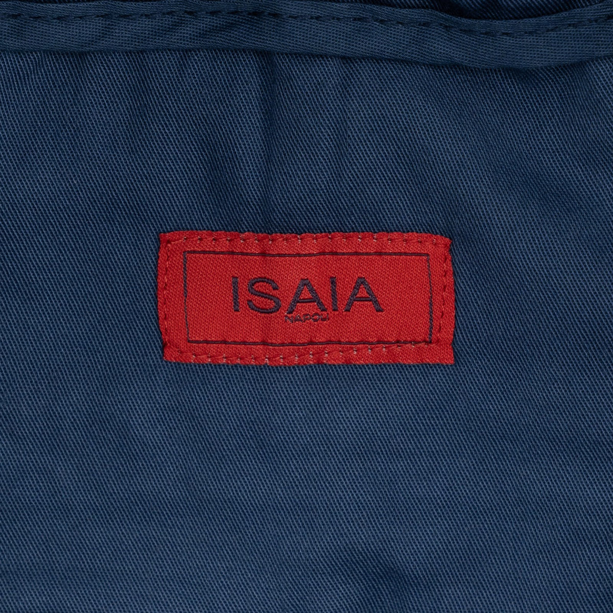 1150$ ISAIA NAPOLI Blue Drawstring Pant Slim Tapered Fit Cotton 32 US / 48 EU