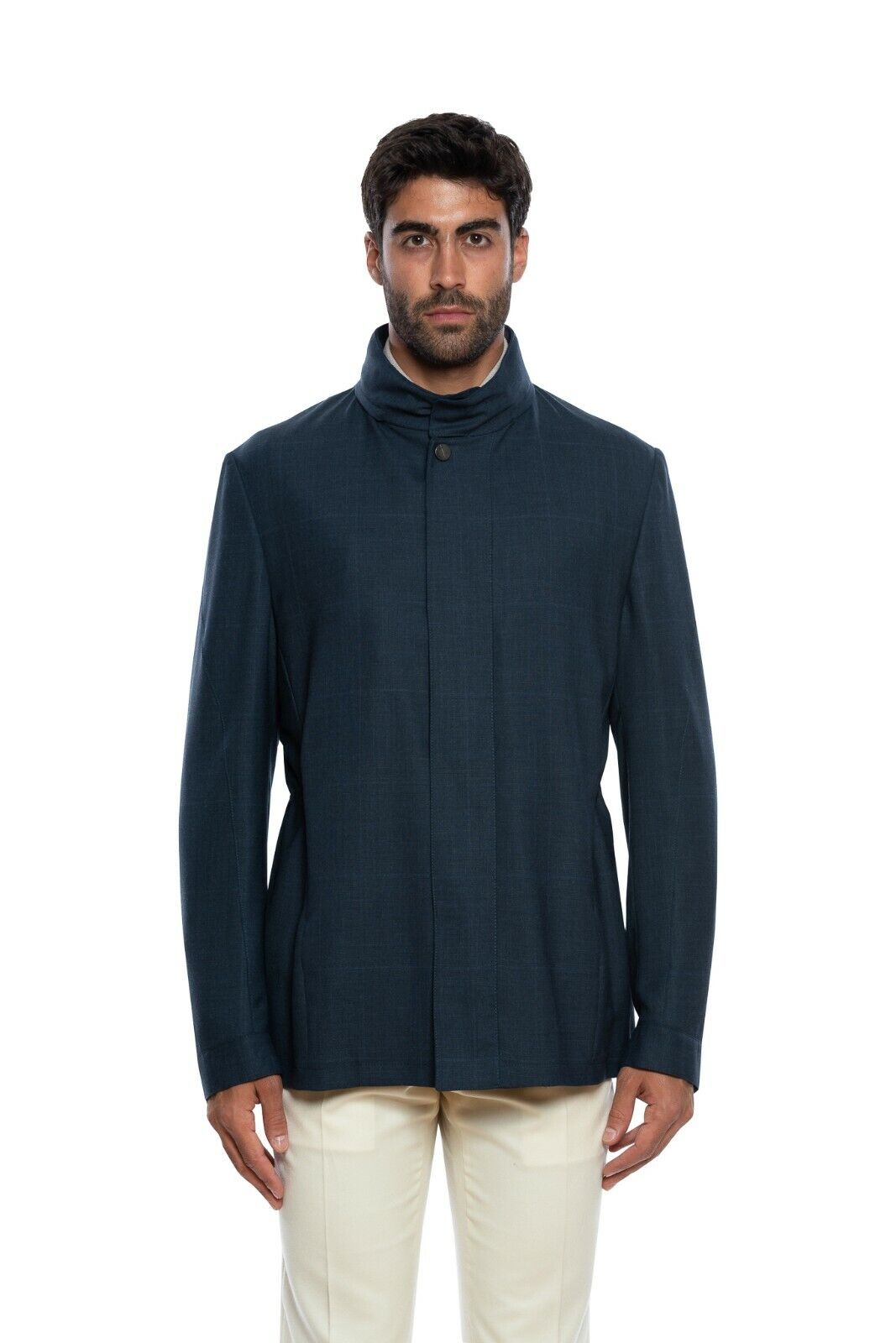 980$ CORNELIANI Coat Travel Jacket Outwear Blue Delight Wool Savor 40 US / 50 EU