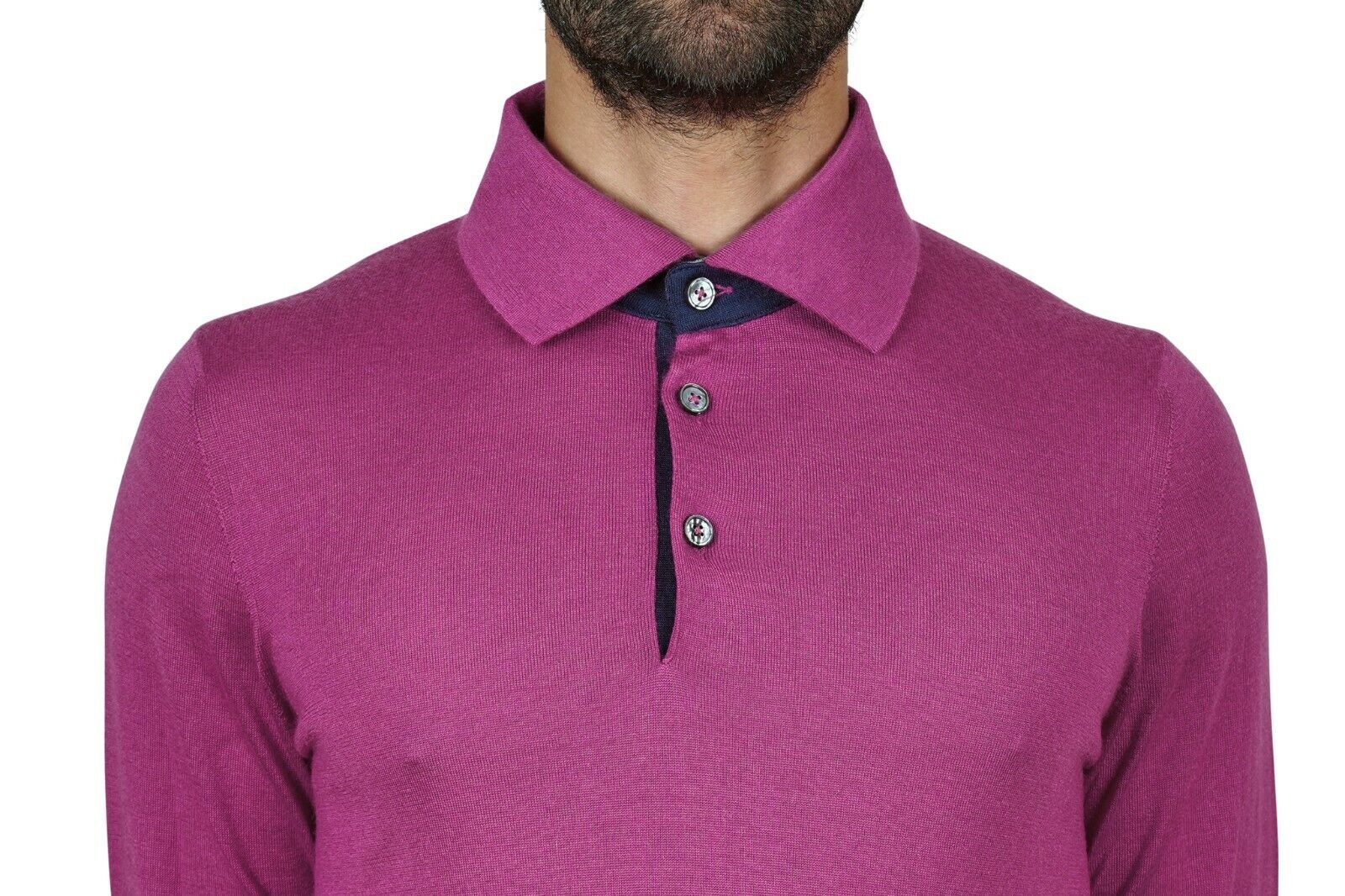 750$ FIORONI CASHMERE by Attolini Polo Sweater Cashmere Silk 40 US / 50 EU
