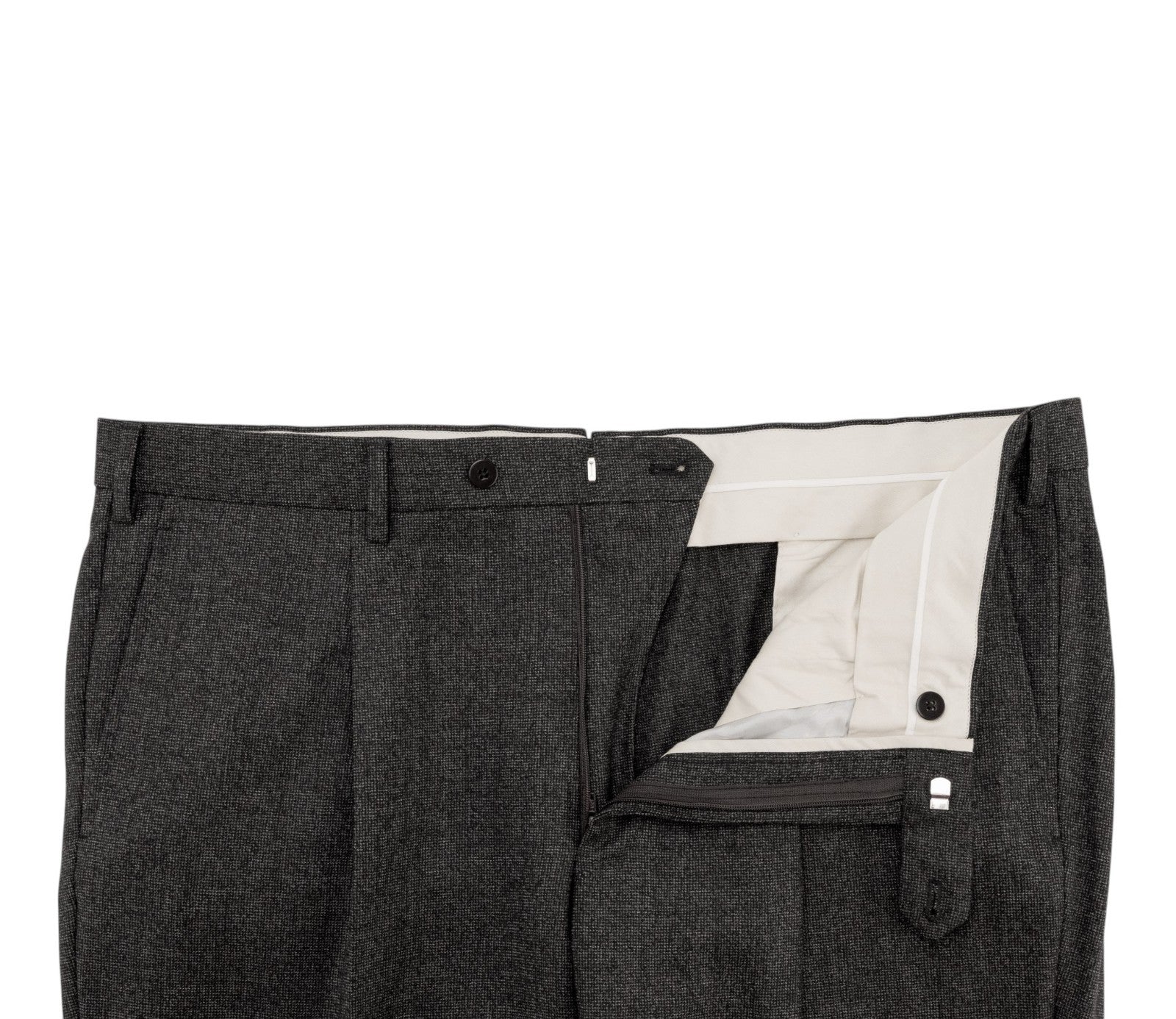 $2400 RAFFAELE CARUSO Dark Gray 3/2 Roll Suit Wool Textured 46 US / 56 EU