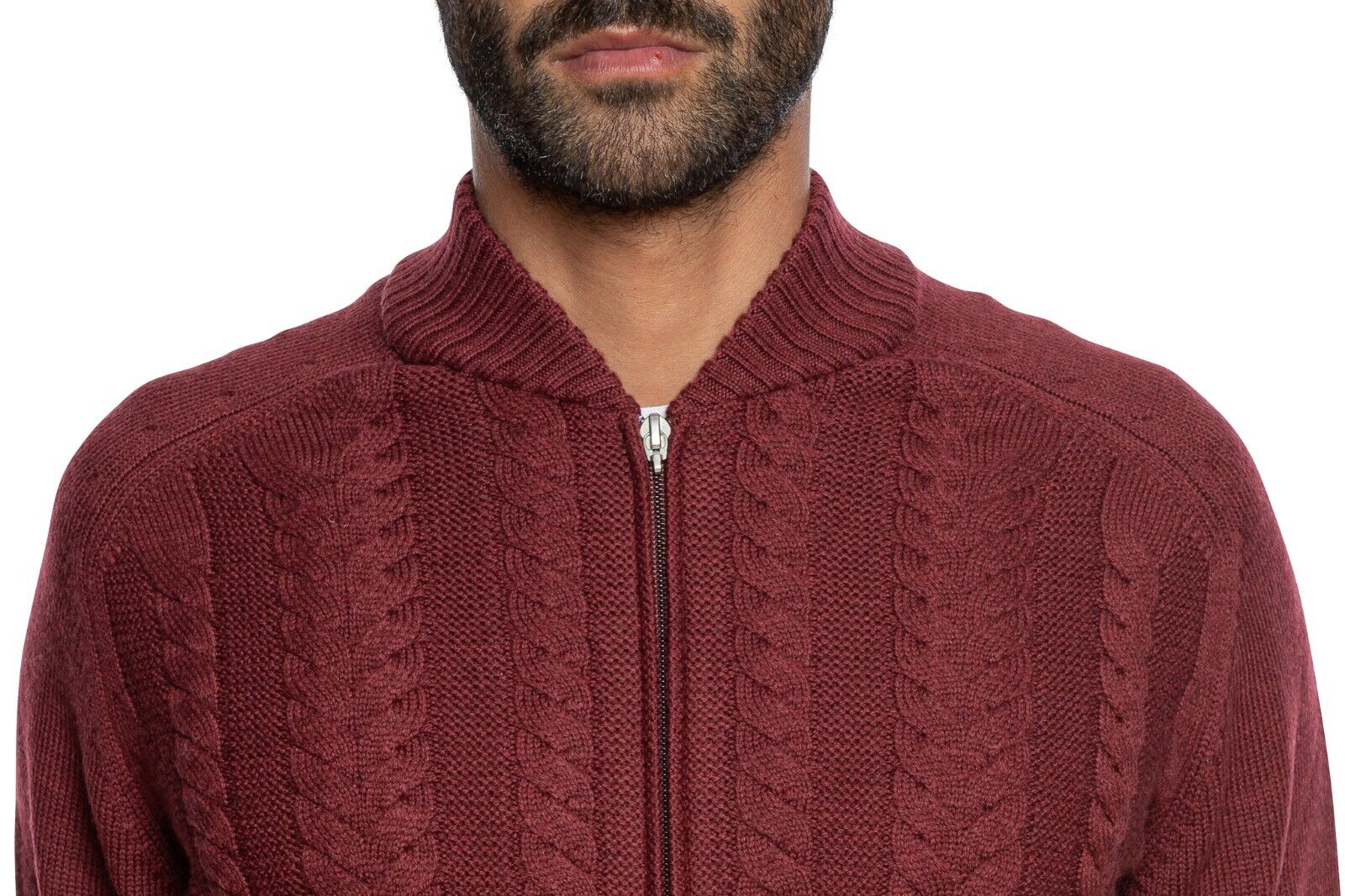 490$ DELLA CIANA CASHMERE Thick Sweater Cardigan Cable Merinos Wool 40 US  50 EU